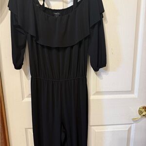Rue21 Black Ruffle Off-Shoulder Jumpsuit